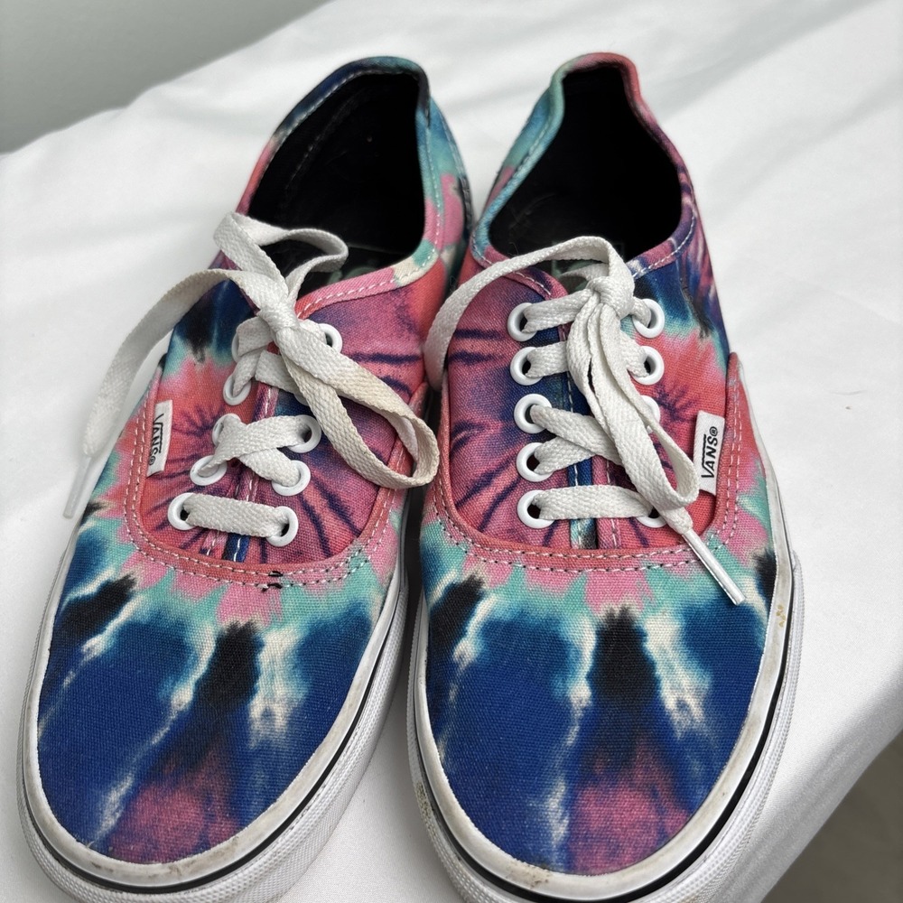 Vans Women Canvas 721356 Multi-Colored Tie-Dye Lace-Up Skate Shoe Size Women's 8